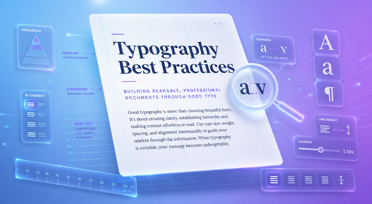 Typography best practices for page layout - readable, professional documents
